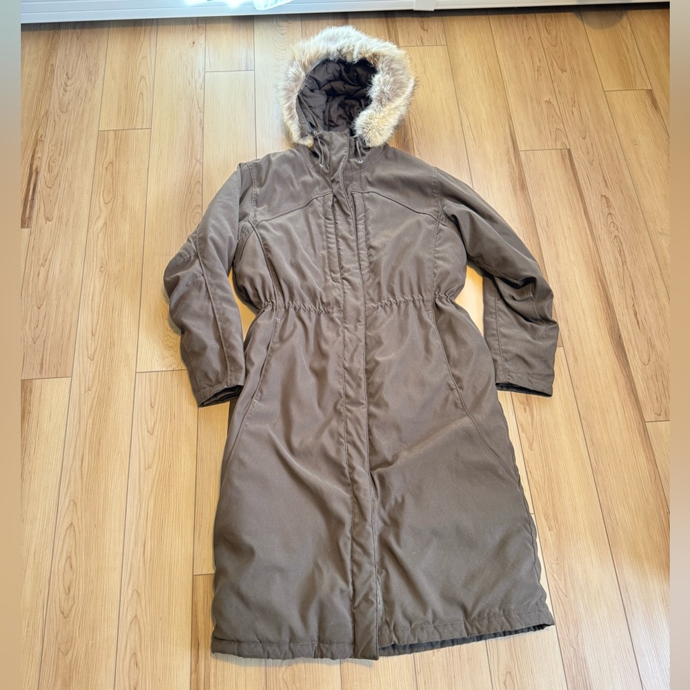 Cabela’s Long Down Jacket with Fur Hood